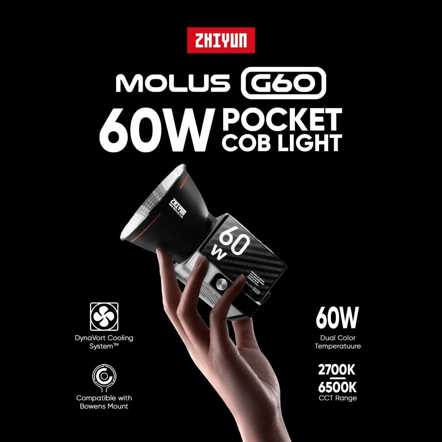 Zhiyun MOLUS G60 Bi-Color Pocket COB Monolight (Combo Set)